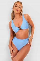 Boohoo DC26314 Boohoo Kék Bikini Szett Ráncolással És Karikával (46) L