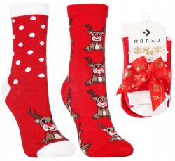 Moraj Női Karácsonyi Zokni, rénszarvasos, 2db, Size 38/41, pamut (CSLS300-043/2)