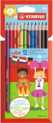 STABILO Színes ceruza készlet, hatszögletű, STABILO "Color", 12 különböző szín (1912/77-11) - mystock