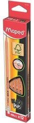 Maped Grafitceruza radírral, HB, háromszögletű, MAPED "Black`Peps", 12db/doboz (851721FC) - mystock