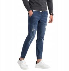 Ombre férfi farmer jogger, koptatott kék, Size L, 98% pamut