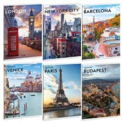 Ars Una Füzet iskolai A4, 40lap, vonalas Ars Una CITYSCAPE 10db/csomag (53114822) - tonerpiac