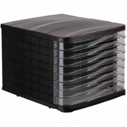 BLUERING Fiókos irattároló, 8 fiókkal, műanyag fekete, víztiszta fiókokkal Bluering® (4448) - tonerpiac