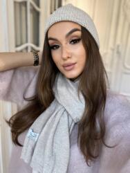  Hideg Kasmír Szett, bézs, sapka, sál, kasmír, gyapjú