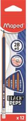 Maped Grafitceruza radírral, 2B, háromszögletű, MAPED "Black`Peps Navy", 12db/doboz (851822) - nyomtassingyen
