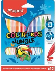 Maped Filctoll készlet, 2, 8 mm, kimosható, MAPED "Color`Peps Jungle", 12 különböző szín (845420)