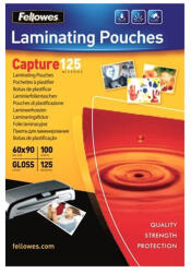 Fellowes Lamináló fólia, 60x90mm, 125 mikron, fényes, 100 db/doboz, Fellowes® (5397402) - tonerpiac