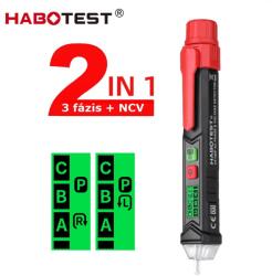 Habotest HT100P - Érintés nélküli feszültségkereső, fázisceruza: fázisszekvencia érzékelés, 1000 V, LCD kijelző (ht100p)