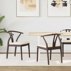 vidaXL Étkezőszék 2 pcs Világosbarna és világos Tömör Gumi Fa (42020411)