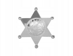 Boland Sheriff csillag kitűző, arany, 1db, seriff jelvény (54327)