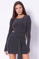 Patrizia Pepe testhezálló estélyi koktél Ruha, ezüst színű, 86% poliamid (2A2972/J340 K478)