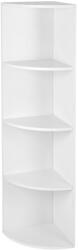 VASAGLE 4-Szintes Sarokpolc Állvány Fehér Faforgácslapból (EUZ-LBC42WT)