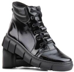 Helios Női Bakancs, bőr, fekete, Size 42 (562S)