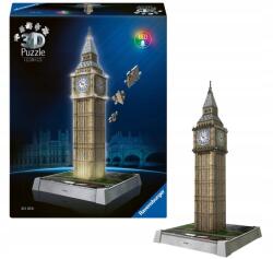 Ravensburger 3D Iconics Big Ben puzzle Led világítással 235 darabos Ravensburger (12008025)