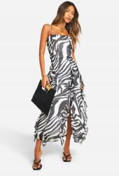 Boohoo DC36110 Boohoo Chiffon Ruha Midaxi Fodros Vállpántokkal (46) XXL