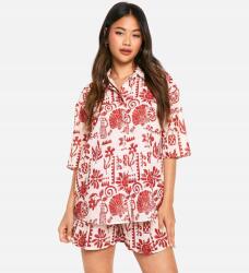 Boohoo Mintás Hosszú Ujjú Ing, többszínű, Size 40, 100% poliészter