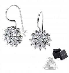 Ulex Premium Női Fülbevaló, ródiumozott ezüst, pr. 925, cirkóniákkal, 2cm hosszú (KB-5062R-GL cyrkonie kolczyki na biglu)