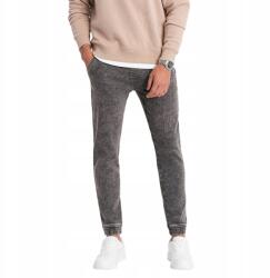 Ombre Férfi márványos farmer nadrág Jogger, szürke, Size L