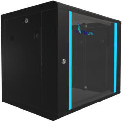 Extralink 9U 600x450 fekete, rack szekrény, fali szerelésű