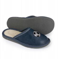 Nowo Gyerek Bőr Papucs, labda mintával, sötétkék (D-3020 A)