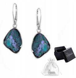 Ulex Premium Ezüst fülbevaló, polírozott, pr. 925, pirit zöld, 3.8cm hosszú