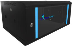 Extralink 4U 600x450 fekete, rack szekrény, fali szerelésű