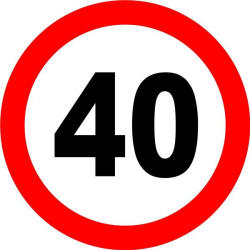  Matrica | Sebességkorlátozás | 40 km/h | 18x18 cm