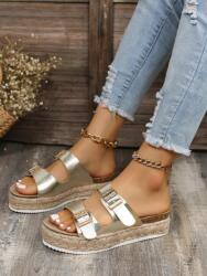 Shein platformos flip-flop papucs, arany, Size 42 (sx2205037834718085)