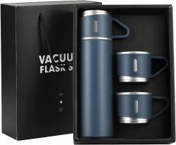  Ajándék Szett, termosz, kék, 500ml, 3 bögre, születésnapra (13-4)