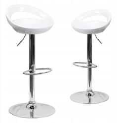 Timeless Tools Kitti bárszék, 2db, állítható magasság, fém, műanyag, fehér (HOP1001244-2)