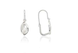 Ezüst fülbevaló előlkapcsos szemes mintával apró cirkóniával