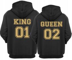  King Queen pulóver szett, páros, pamut-poliészter, kapucnis
