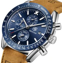 BENYAR Ceas barbati Benyar Cronograf Quartz Luxury Analog Curea piele Ceas