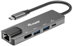 Equip Notebook Dokkoló - 133489 (Bemenet: USB-C, Kimenet: USB-C PD: 100W/HDMI/2x USB3.2 Gen1) (MOBEQU133489)