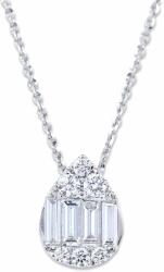 White & Black Baguette csepp gyémánt medál (AU13998)