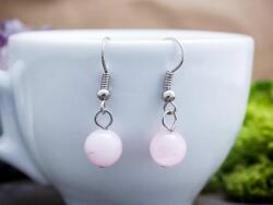 R. M. ékszer Rózsakvarc lógós fülbevaló 8mm (18650RM)