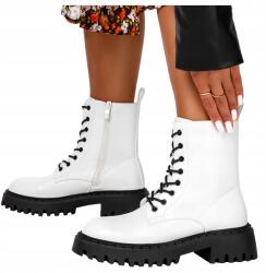 Casu Női Bokacsizma, platform talpú, Size 40, fehér, ökológiai bőr (G22WX3/W)