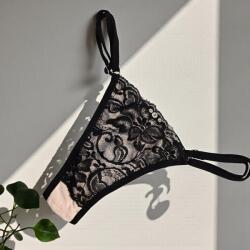 Lucifer állítható pántos CSIPKÉS TANGA Babarózsaszín 62906