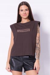 Patrizia Pepe barna pamut póló, női, Regular fit, Ősz/tél 2025/2026 (2M4423/J274 B825)