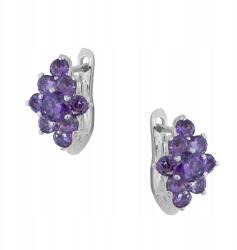 Ulex Premium Ezüst fülbevaló, 925, ametiszt cirkónia, 1.5cm