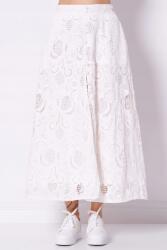 Guess Fehér szoknya, angol hímzéssel, 100% pamut, Size S (W5GD63WH521 G011)