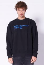 Karl Lagerfeld Jeans Fekete pulóver, nyomott mintával, organikus pamut, Regular fit (A4M20019 999)