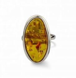  Konyak borostyán gyűrű, 925 ezüst, állítható, tanúsítvány doboz - allegro - 27 360 Ft