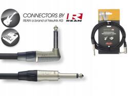 Stagg NGC3PLR szögletes hangszerkábel, 3m, REAN csatlakozókkal (NGC3PLR)