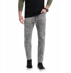 Ombre Férfi szürke márvány mintás Slim Fit farmernadrág V1 OM-PADP-0146 L (P923)