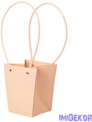  Dombornyomott virág-ajándék táska 13(h) x 9.5(sz) x 15.5(m) cm - Sötét púder