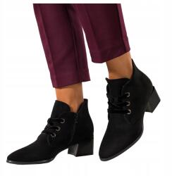 Sergio Leone Bokacsizma, fekete, Size 37, alacsony sarok, kivágott szár, fűzős (7098780000375)