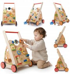 Sun Baby Fa tolókocsi 2in1, interaktív járóka XXL, Sorter tábla (E01.073.0.1)