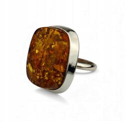  Konyak borostyán gyűrű, 925 ezüst, állítható