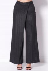 Karl Lagerfeld Széles nadrág, szürke, high waist, Pinstripe Wrap Pants Karl Lagerfeld A1W10 (A1W10081 251)